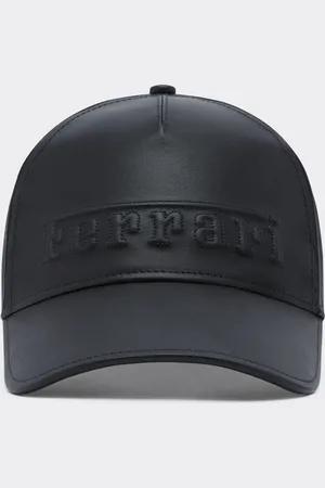 FERRARI Baseball Cap In Nappa Leather With Logo - Hats Os
