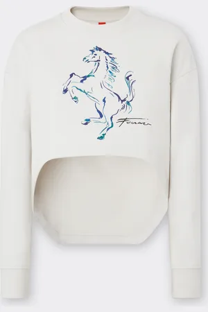 FERRARI Sweatshirt With Prancing Horse Graphic - Female Jumpers & Knitwear Xs