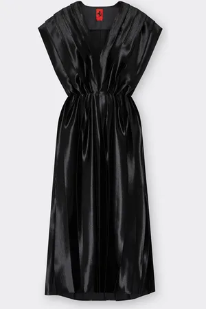 FERRARI Pleated Midi Dress In Liquid Satin - Female Dresses 38