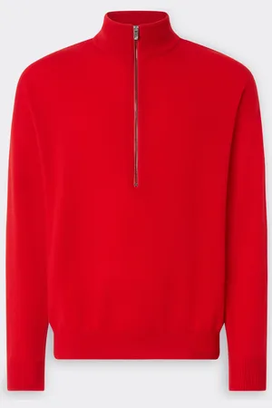 FERRARI Cashmere Sweater With Zip - Male Sweaters & Knitwear 44