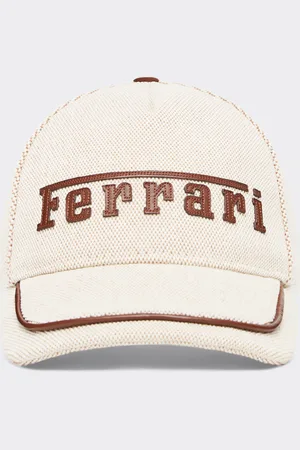 FERRARI Baseball Cap With Embroidered Logo And Leather Details - Hats Os
