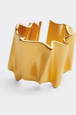 FERRARI Brass Ring With Satin Gold Finish - Ss 25 Runway Collection 16,5
