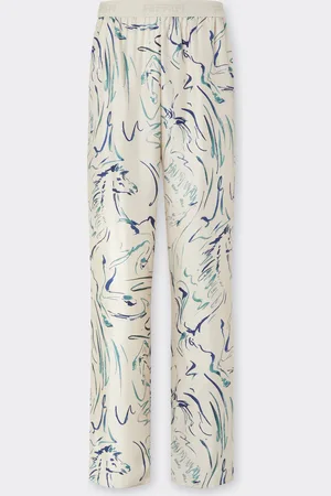 FERRARI Silk Trousers With Cavallino Print - Male Trousers 44