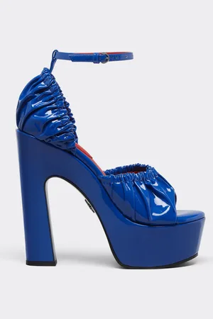 FERRARI Patent Leather Sandals With Platform Heel And Strap - Female Slippers & Sandals 36