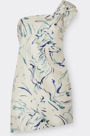 FERRARI Mini Dress In Silk With Cavallino Print - Female Dresses 36