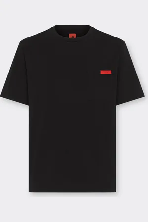 FERRARI Cotton T-shirt With Pocket - Male T-shirts Xs