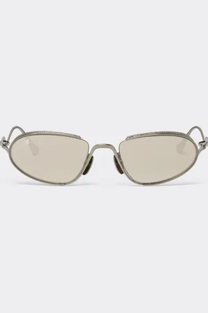 FERRARI Sunglasses In Silver-tone Titanium With Grey Lenses - Collection Os
