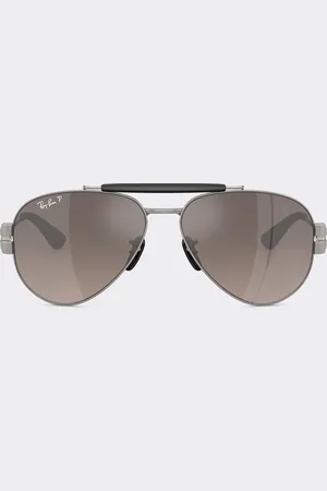 FERRARI Ray-ban For Scuderia Rb3762m In Gunmetal Grey Metal With Polarised Gradient Grey Lenses - Sunglasses Os