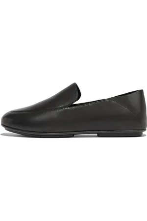 FitFlop Women ALLEGRO Crush-Back Leather Loafers, Outlet