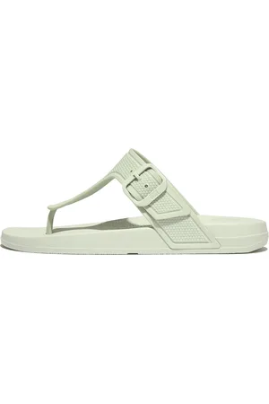 FitFlop Women IQUSHION Adjustable Buckle Flip-Flops Rubber, Outlet