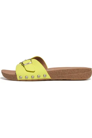 FitFlop Women IQUSHION Adjustable Buckle Leather Sliders, Outlet