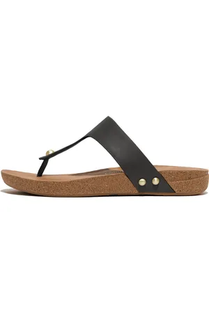 FitFlop Women IQUSHION Leather Toe-Post Sandals, Full Price