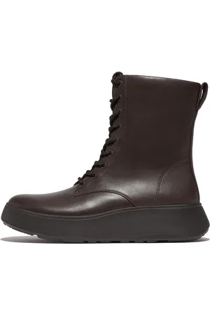 FitFlop Women F-MODE Leather Lace-Up Flatform Ankle Boots, Full Price