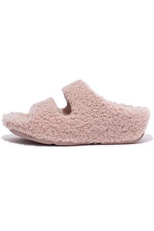 FitFlop Women SHUV Two-Bar Shearling Slides Wool Shearling, Full Price