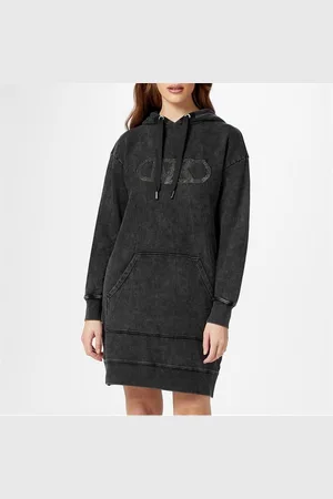 Michael Kors Logo-Embellished Distressed Sweatshirt Dress