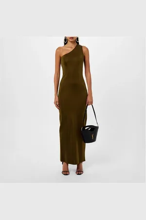 Saint Laurent One-Shoulder Silk Dress