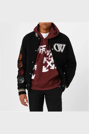 OFF-WHITE Moon Wool Varsity Bomber Jacket