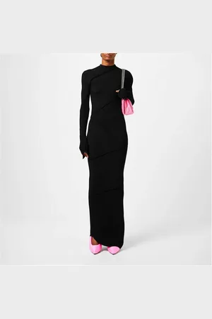 Balenciaga Spiral Ribbed Maxi Dress