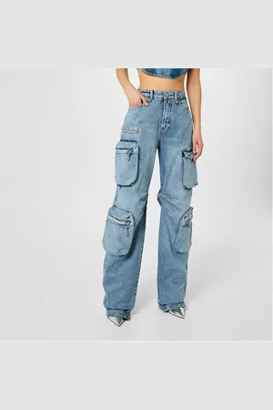 GOOD AMERICAN Denim-Blend Cargo Jeans