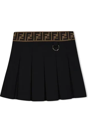 Fendi Branded Waistband Pleated Skirt Juniors