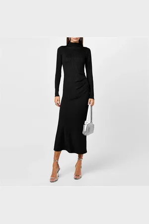 GOOD AMERICAN Shine Rib-Knit Midi Dress