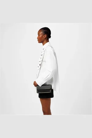 VALENTINO GARAVANI Rockstud Grainy Calfskin Chain Pouch