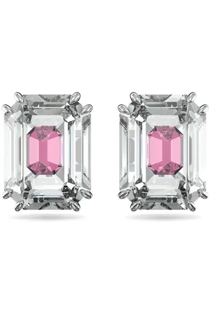 Swarovski Chroma stud earrings, Octagon cut, , Rhodium plated