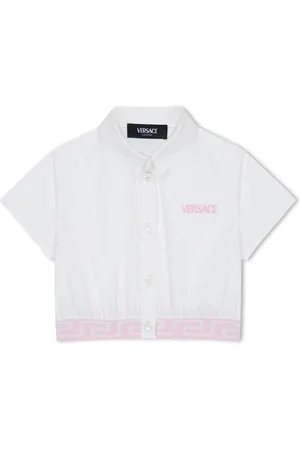 VERSACE Logo Cropped Shirt Juniors
