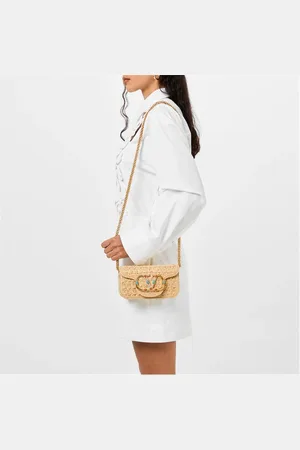 VALENTINO GARAVANI Small Loco Jewel Raffia Shoulder Bag