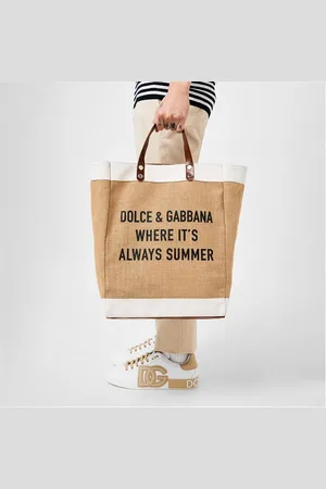 Dolce & Gabbana Printed Jute Shopper