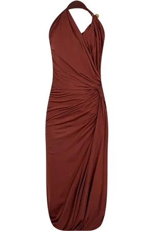 Bottega Veneta Viscose Jersey Midi Dress With Drop Ring Detail