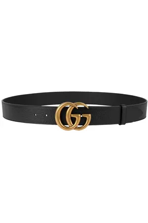 Gucci Wide Leather Belt With Double G Buckle