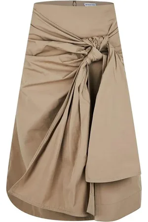 Bottega Veneta Compact Cotton Skirt With Knot Detail