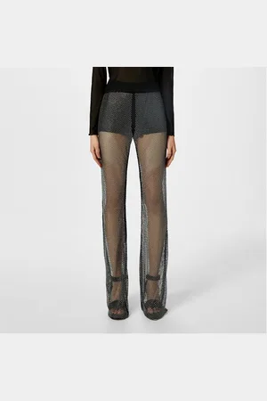 HUGO BOSS X Bella Poarch Slim-Fit Glitter-Mesh Trousers