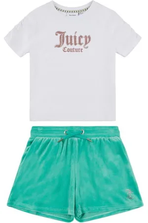 Juicy Couture Diamante Logo T-Shirt And Shorts Set Juniors