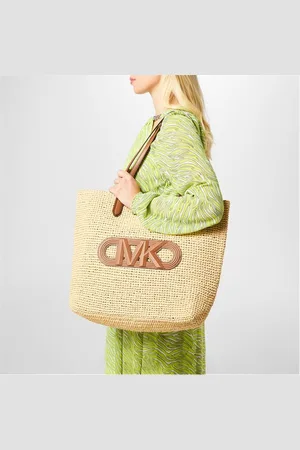 Michael Kors Eliza Woven Straw Tote Bag