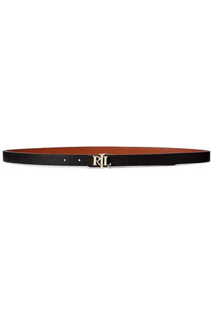 Ralph Lauren Logo Reversible Leather Skinny Belt