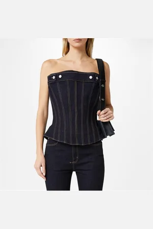 Alexander McQueen Dark Wash Denim Bustier Top