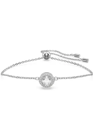Swarovski Una Angelic bracelet, Round cut, White, Rhodium plated