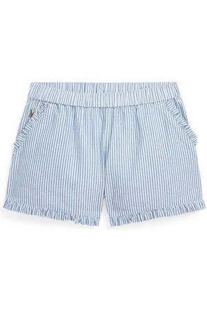 Ralph Lauren Striped Ruffled Cotton Seersucker Short