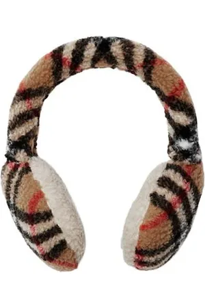 Burberry Check Teddy Ear Muffs Juniors