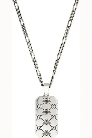 Gucci Engraved Signature Pendant Necklace