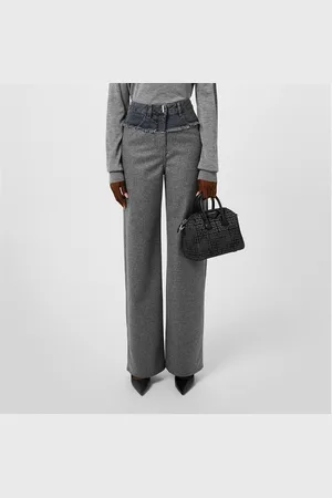 Givenchy Bi-Material Wide-Leg Denim Pants