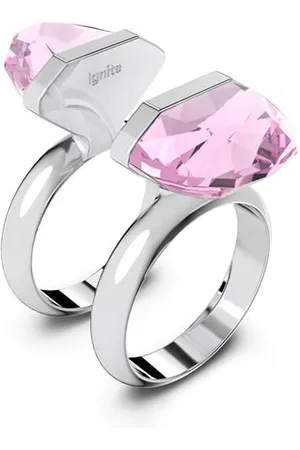 Swarovski Lucent ring, Magnetic closure, Pear cut, , Rhodium plated