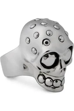 Alexander McQueen Knuckle Skull Ring In Antique
