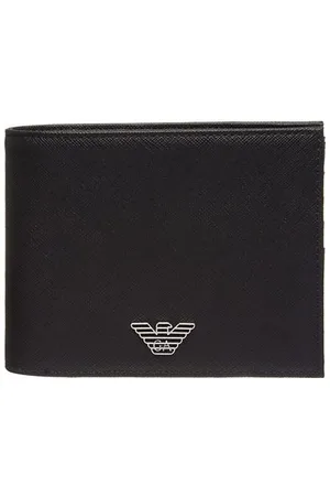 Emporio Armani Regenerated Saffiano Leather Billfold Wallet With Coin Pocket