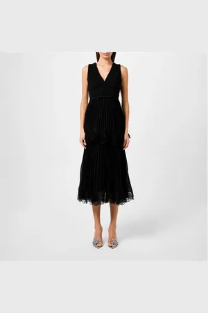 Self-Portrait Chiffon Tiered Midi Dress