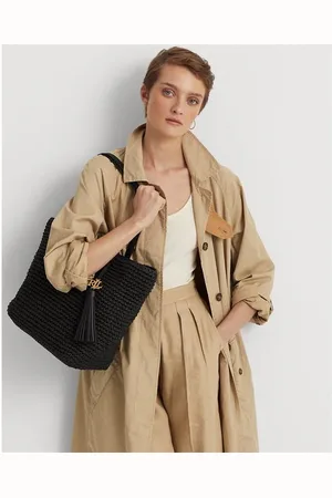 Ralph Lauren Straw Whitney 29 Tote Bag