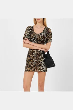 Ganni Ruched Mesh Mini Dress