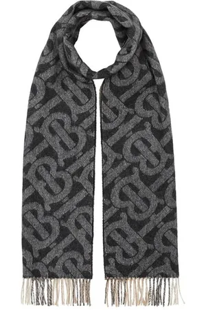 Burberry Reversible Check And Monogram Cashmere Scarf